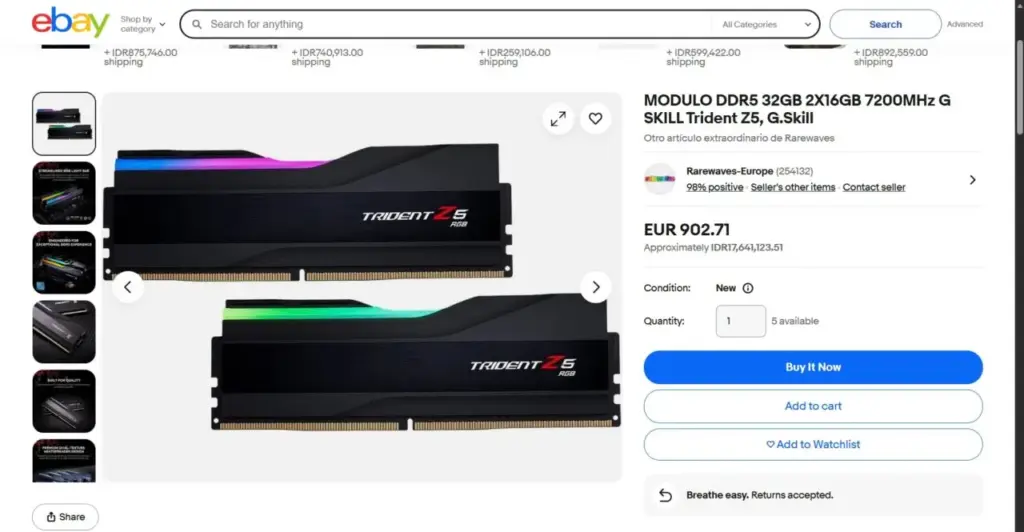 Scalper RAM Jual Harganya Sangat Tinggi dan Tidak Masuk Akal di Internet 3 Scalper RAM