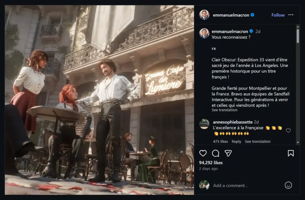 Clair Obscur Expedition 33 Presiden Prancis