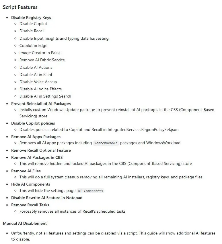 Muak dengan AI di Windows 11? Skrip RemoveWindowsAI Ini Bisa Membasminya 3 Zoicware RemoveWindowsAI 2025