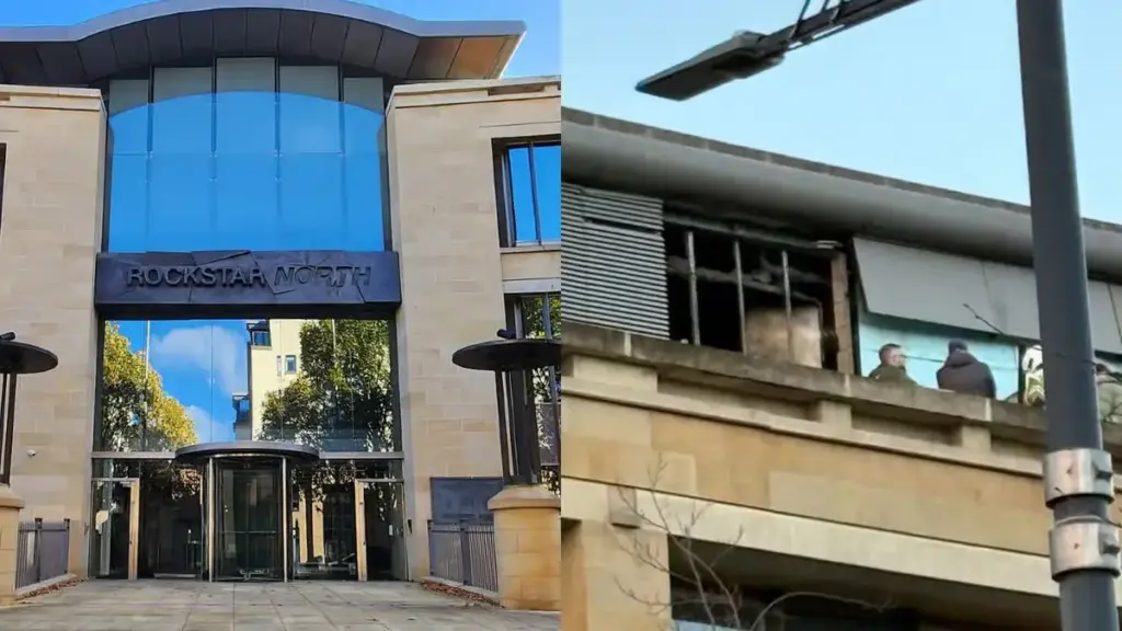 Foto Bekas Ledakan di Gedung studio