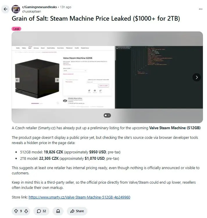 (RUMOR) Harga Steam Machine Bocor, Tembus 16 Jutaan? 2 Gamingnewsandleaks Harga Steam Machine 2026