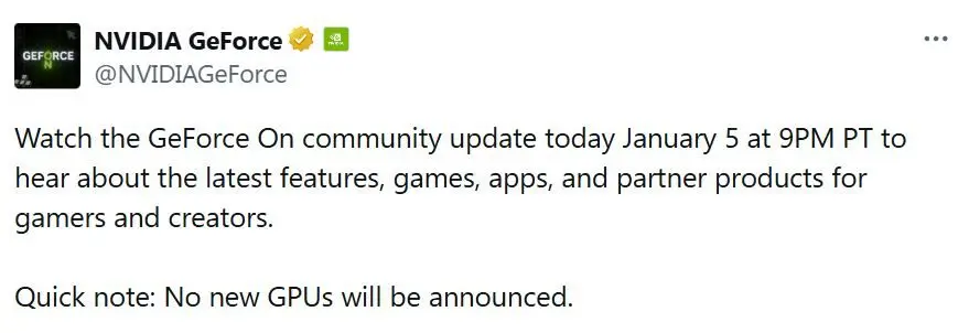 NVIDIA Geforce Tidak Ada GPU Baru 2026