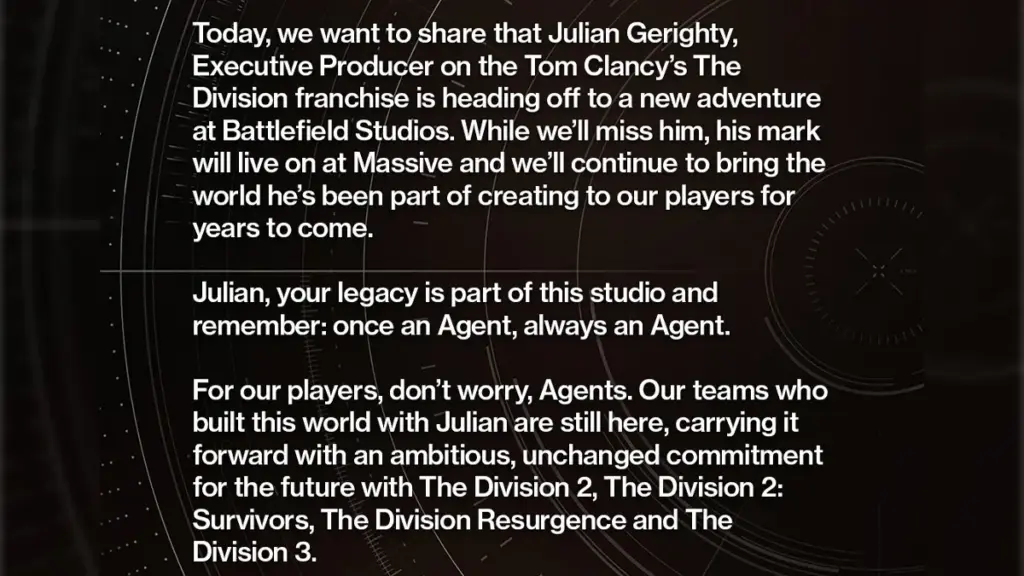 Pengumuman Resmi dari Massive Entertainment