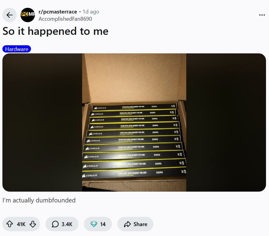 Rezeki Nomplok, Pembeli Ini Terima 10 Kit RAM Meski Hanya Pesan Satu 2 AccomplishedFans RAM 2026