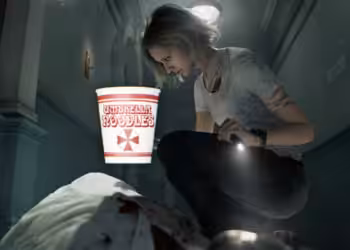 Iklan Resident Evil Requiem Umbrella Noodle