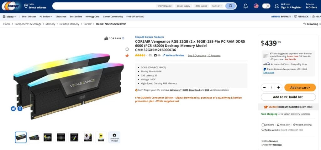 Harga RAM Newegg Terbaru 2026