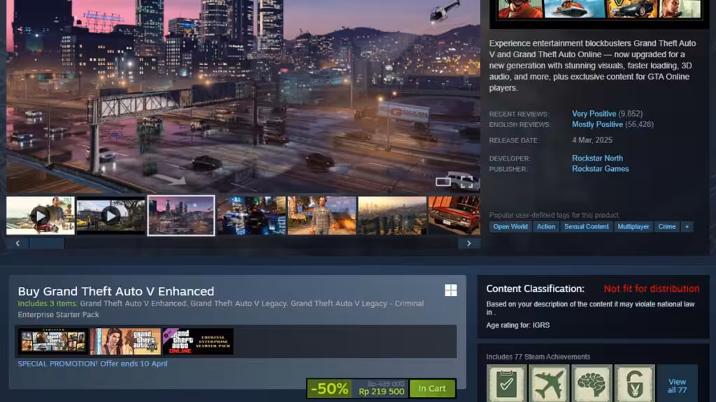 GTA Tak layak didistribusi