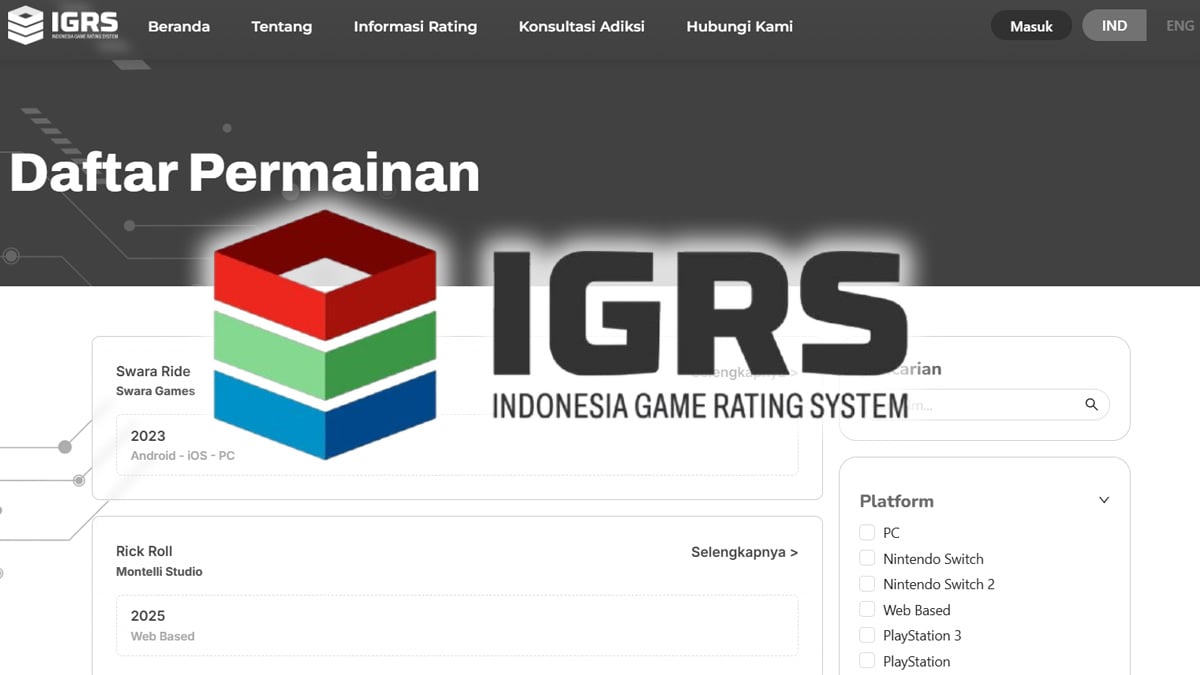 IGRS Tak Sengaja Bocorkan Informasi Game Baru dari Backend Situsnya, Jadi Sorotan Industri Video Game
