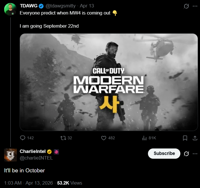 Tanggal Rilis Call of Duty Modern Warfare 4 Diprediksi oleh Leaker