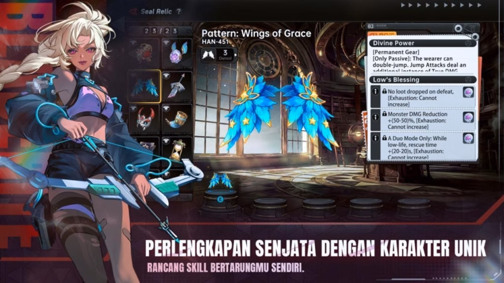 Pilihan hero dan perlengkapan di BLADERITE RIVALS