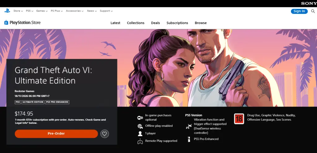 Rating Umur GTA VI Sudah Muncul di Internet, Bakal Ada Adegan 'Segs'! 5 Rating Umur GTA VI